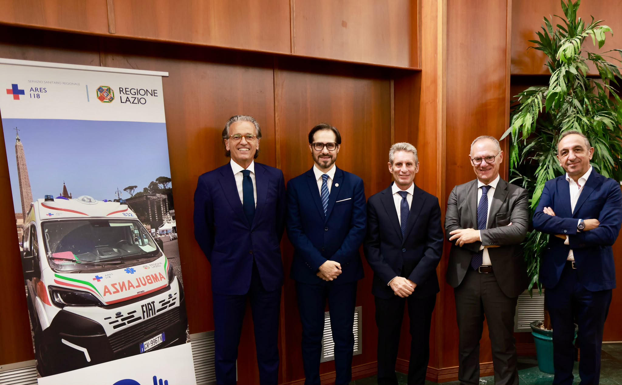 I cinque firmatari della Dichiarazione di Intenti di Roma nella Sala Tevere della Regione Lazio
